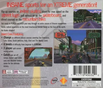 ESPN Extreme Games (US) box cover back